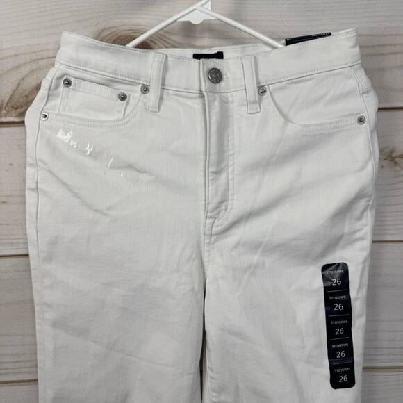 J. Crew White Stovepipe Straight Jean in Signature Stretch+ Size 26 - Picture 3 of 15